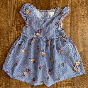 Girl’s 5T BCBG flowery striped shirt dress